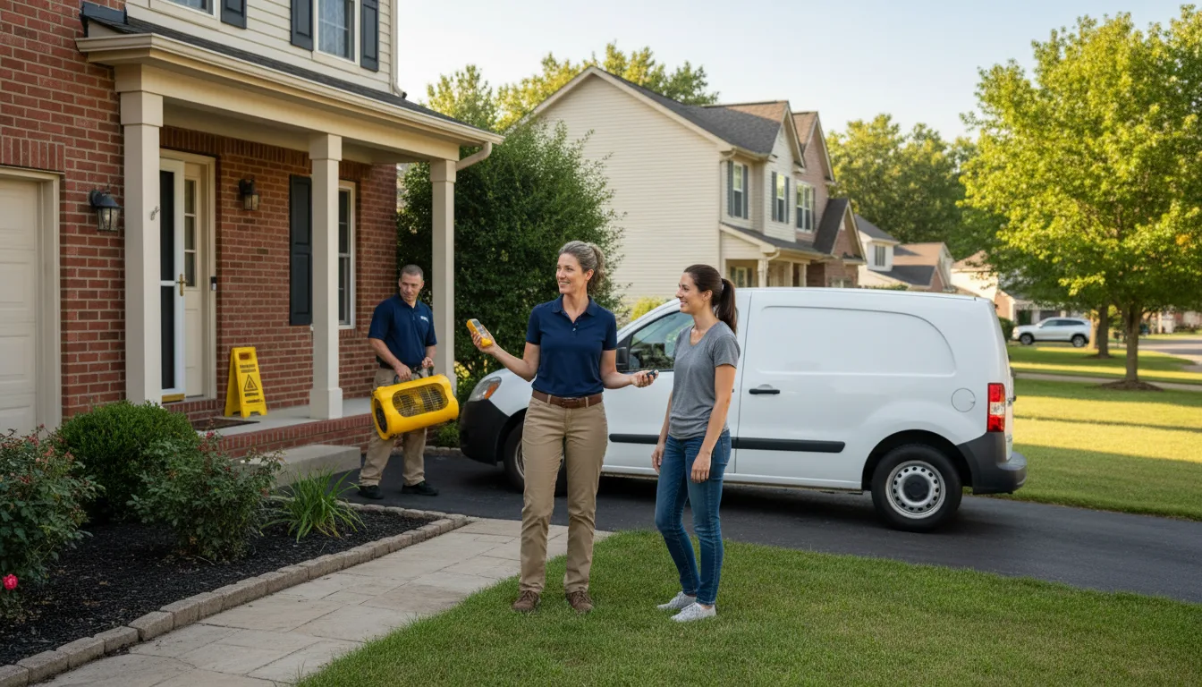 Residential water damage restoration in New London, IA